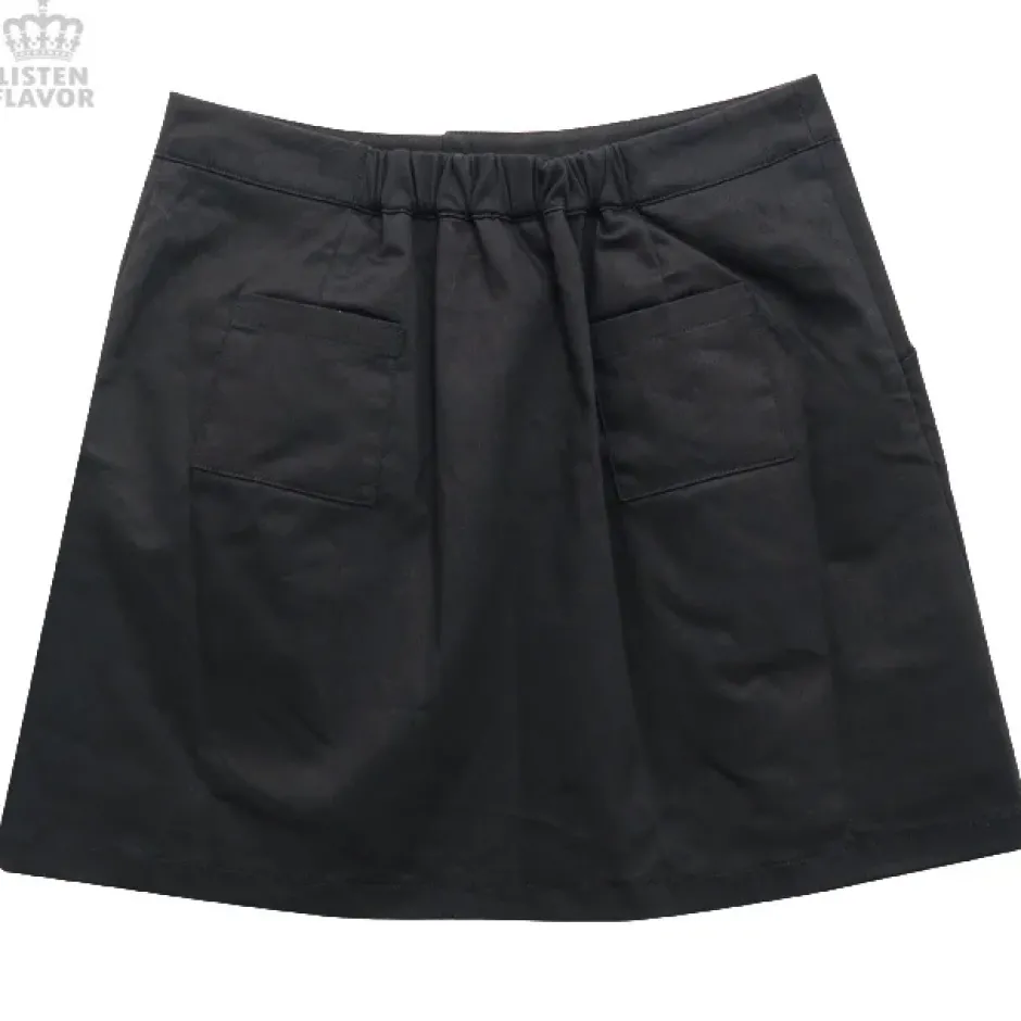 Bottoms>LISTEN FLAVOR Ribbon Trapezoid Skirt
