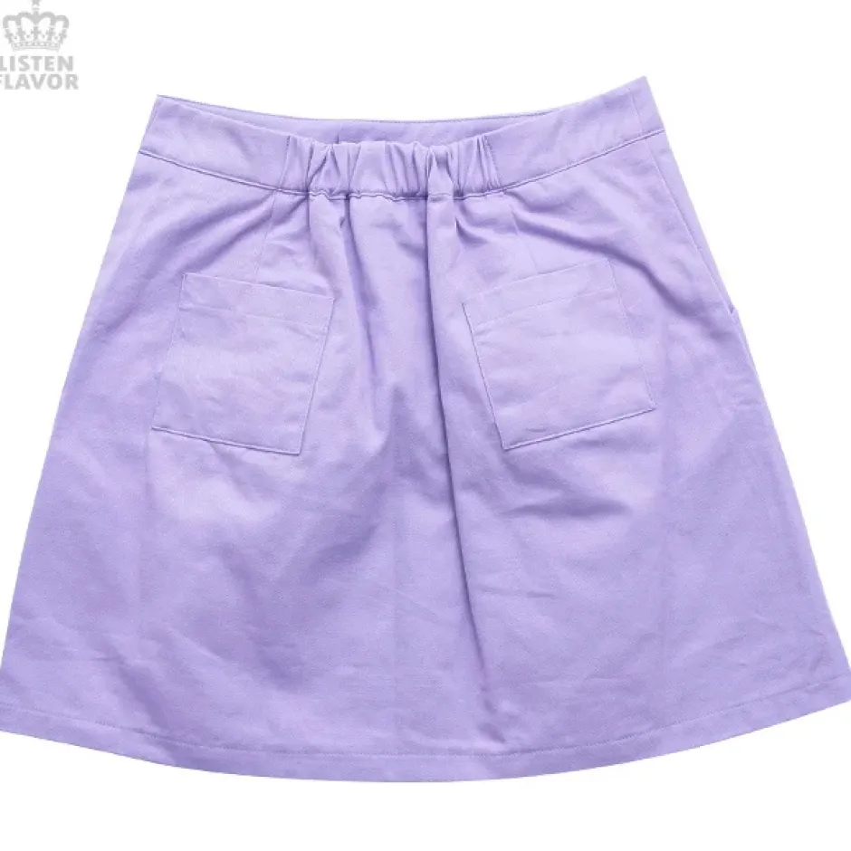 Bottoms>LISTEN FLAVOR Ribbon Trapezoid Skirt