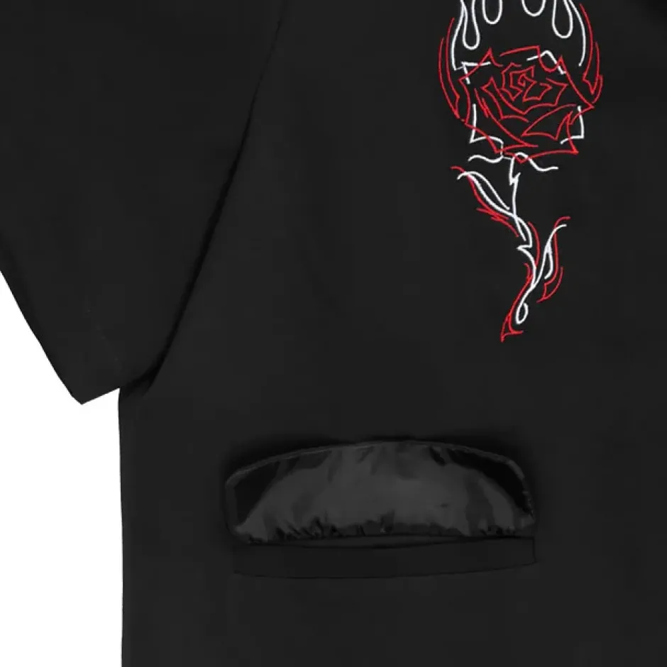Jackets & Hoodies>LISTEN FLAVOR Rose & Flame Half Sleeve Jacket