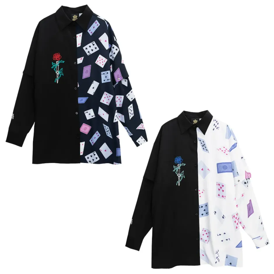 LISTEN FLAVOR Rose & Playing Cards 2-Way Shirt Online