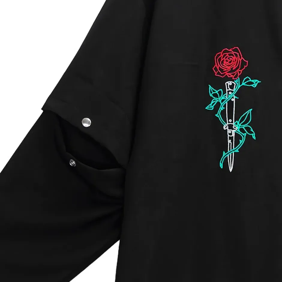 LISTEN FLAVOR Rose & Playing Cards 2-Way Shirt Online