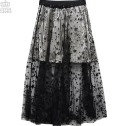 Bottoms>LISTEN FLAVOR See-Through 2-Way Layered Skirt