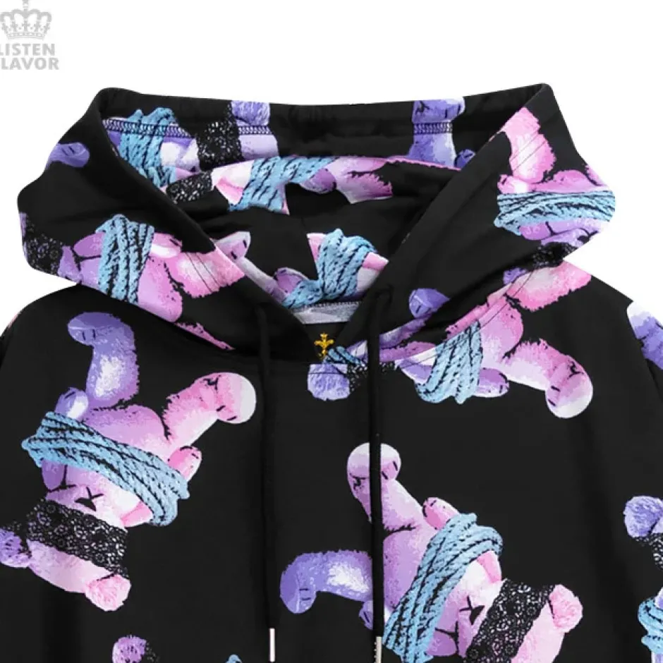 LISTEN FLAVOR Seized Bear Pullover Hoodie Sale