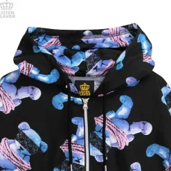 LISTEN FLAVOR Seized Bear Zip-Up Hoodie Online