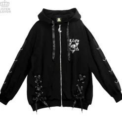Jackets & Hoodies>LISTEN FLAVOR Shinpi no Hitomi Lace-Up Hoodie