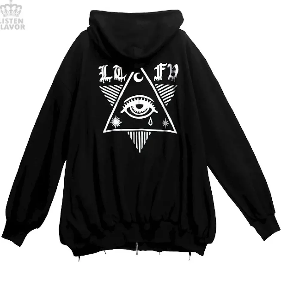 Jackets & Hoodies>LISTEN FLAVOR Shinpi no Hitomi Lace-Up Hoodie