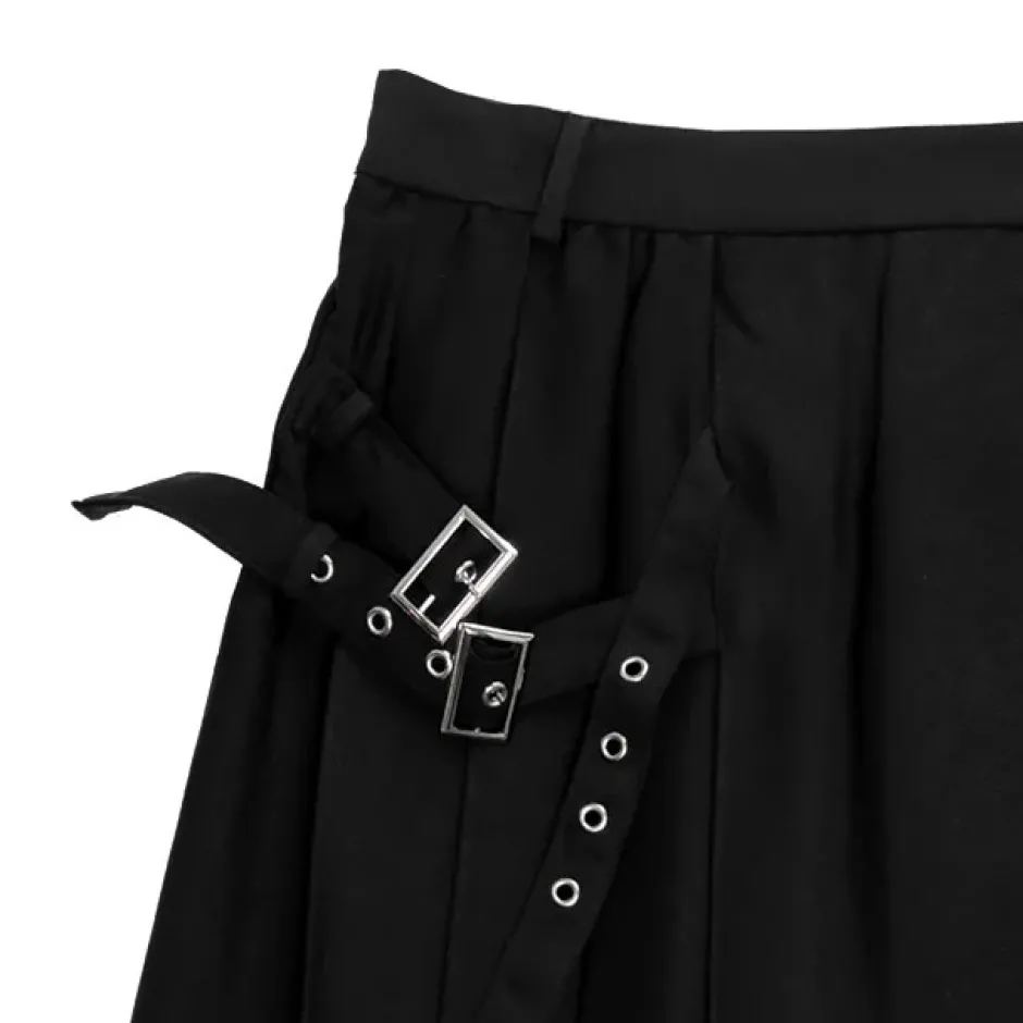LISTEN FLAVOR Side Belt Pleated Skirt Online