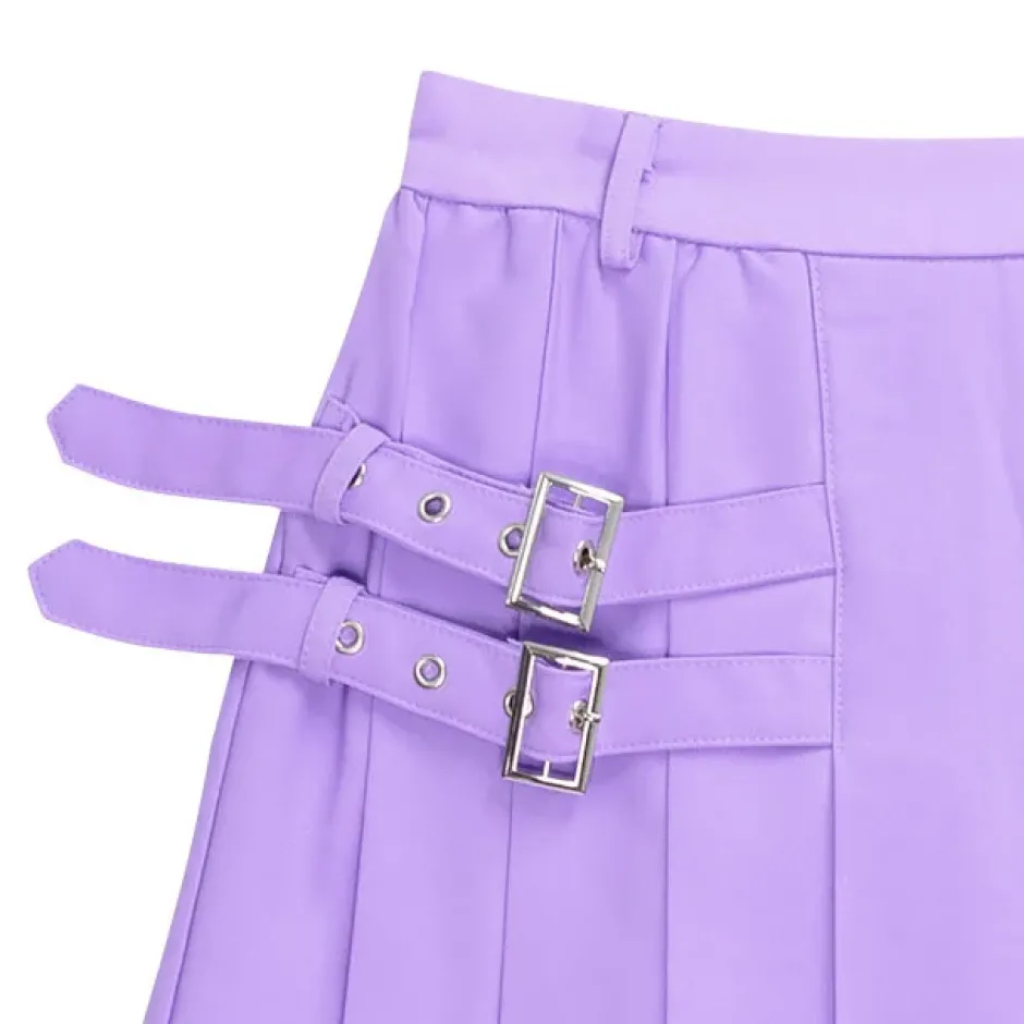 LISTEN FLAVOR Side Belt Pleated Skirt Online