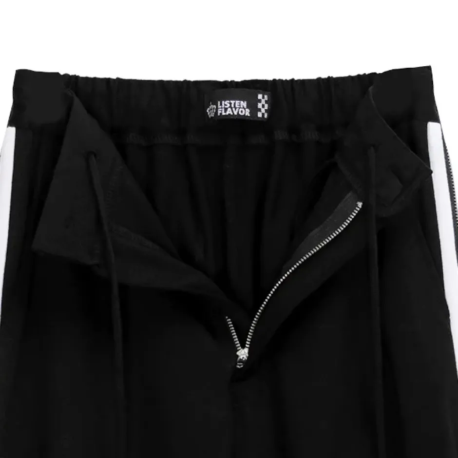 LISTEN FLAVOR Side Line Zip Super Wide Pants Hot