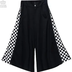 LISTEN FLAVOR Side Zip Checkered Super Wide Pants Outlet