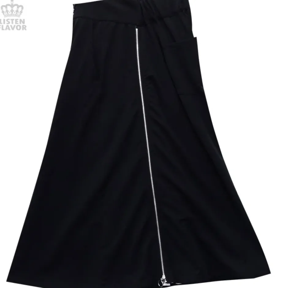 LISTEN FLAVOR Side Zip Checkered Super Wide Pants Outlet