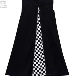 LISTEN FLAVOR Side Zip Checkered Super Wide Pants Outlet