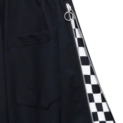 LISTEN FLAVOR Side Zip Checkered Super Wide Pants Outlet