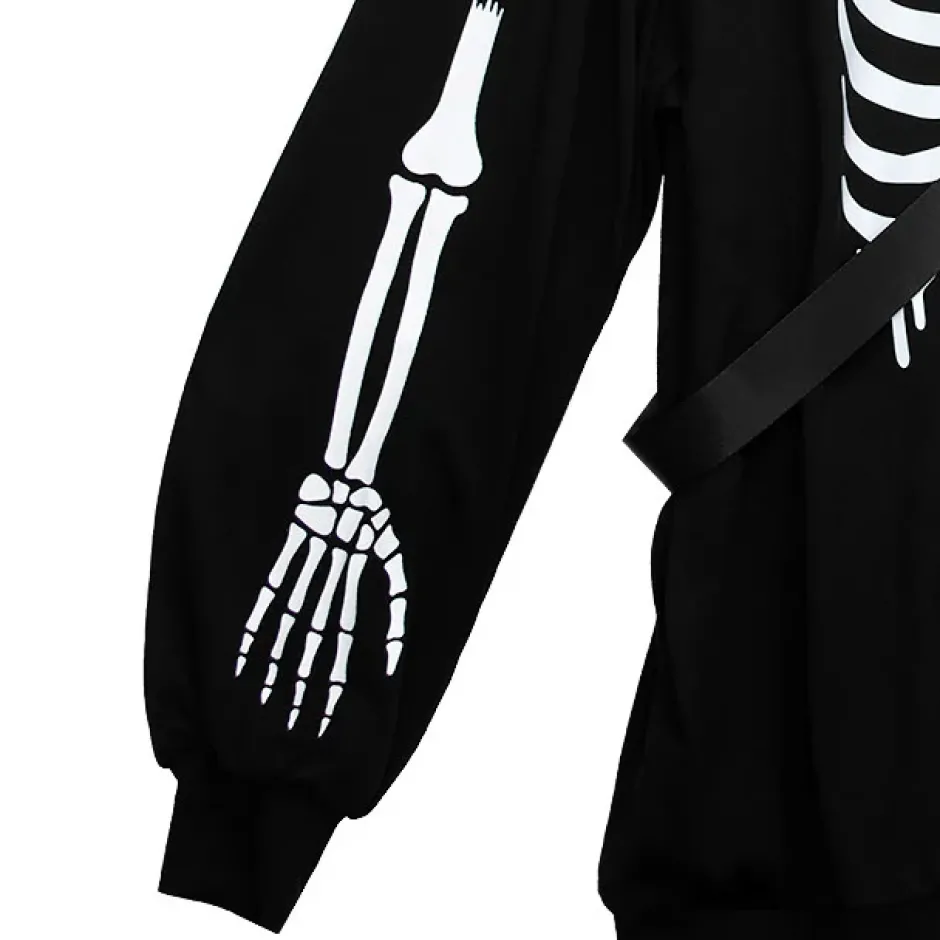 Jackets & Hoodies>LISTEN FLAVOR Skeleton Bear Harness Hoodie