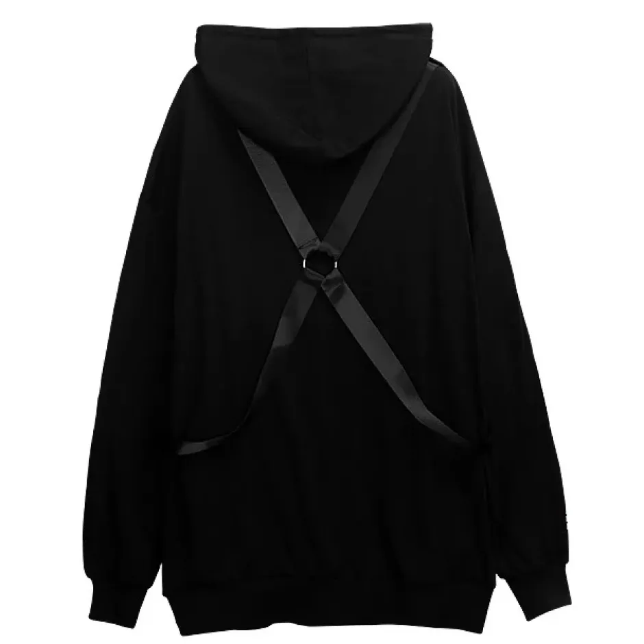 Jackets & Hoodies>LISTEN FLAVOR Skeleton Bear Harness Hoodie