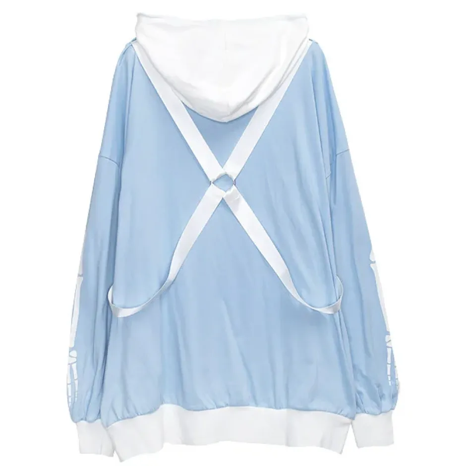 Jackets & Hoodies>LISTEN FLAVOR Skeleton Bear Harness Hoodie