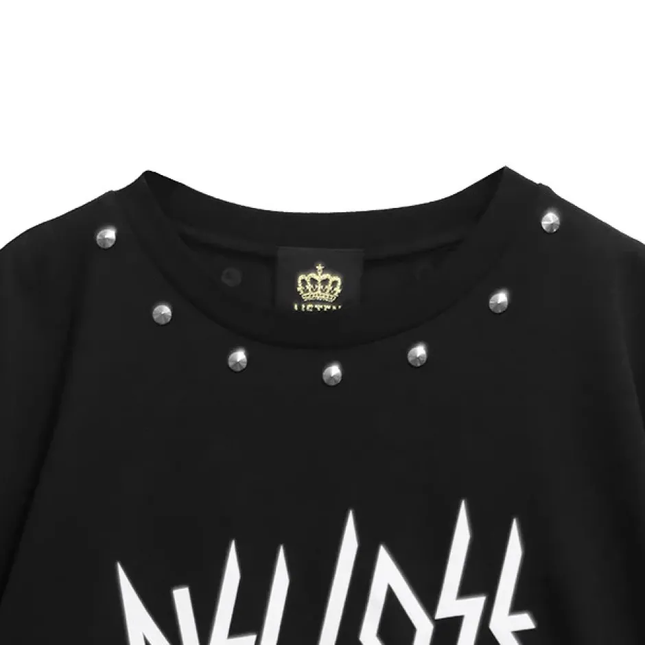 LISTEN FLAVOR Skeleton Bear Studs Big T-Shirt Sale
