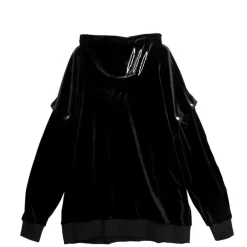 Jackets & Hoodies>LISTEN FLAVOR Slash 2-way Velour Hoodie