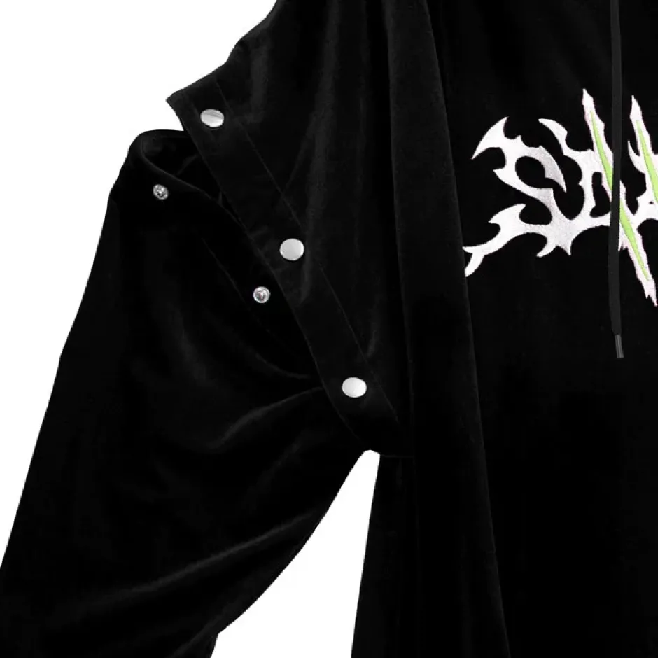 Jackets & Hoodies>LISTEN FLAVOR Slash 2-way Velour Hoodie