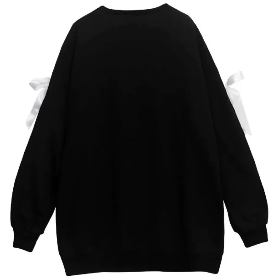 LISTEN FLAVOR Strawberry Bear Lace-Up Sleeve Pullover Online