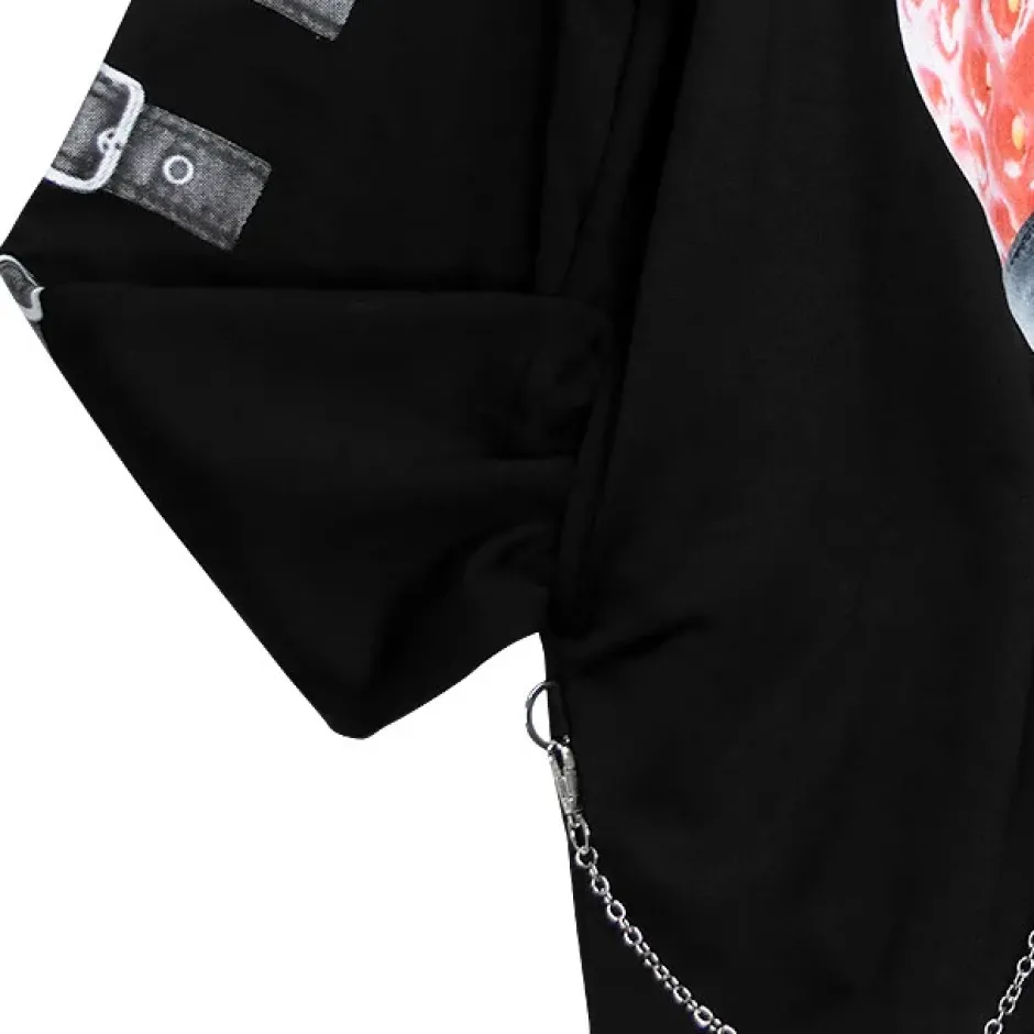 Jackets & Hoodies>LISTEN FLAVOR Strawberry Bondage Chain Pullover