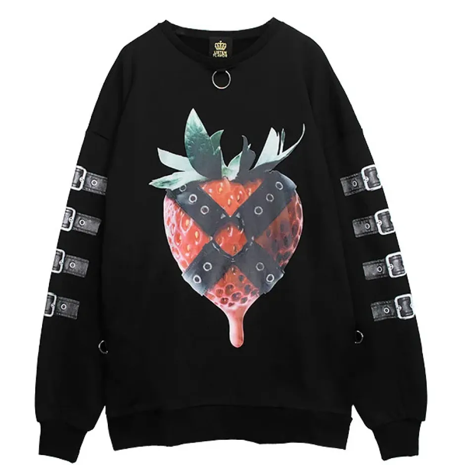 Jackets & Hoodies>LISTEN FLAVOR Strawberry Bondage Chain Pullover