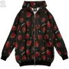LISTEN FLAVOR Strawberry Chocolate Zip Hoodie Sale