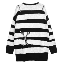 LISTEN FLAVOR Tear-off Scissors Striped Knit