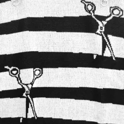 LISTEN FLAVOR Tear-off Scissors Striped Knit