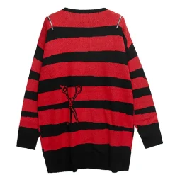LISTEN FLAVOR Tear-off Scissors Striped Knit