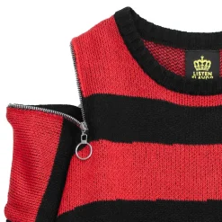 LISTEN FLAVOR Tear-off Scissors Striped Knit