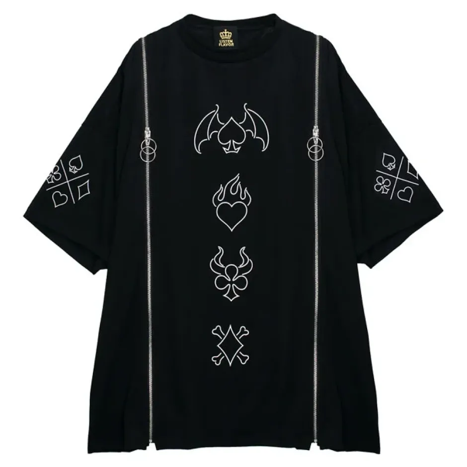 Tops>LISTEN FLAVOR The Magic Tramp Twin Zip Super BIG T-Shirt