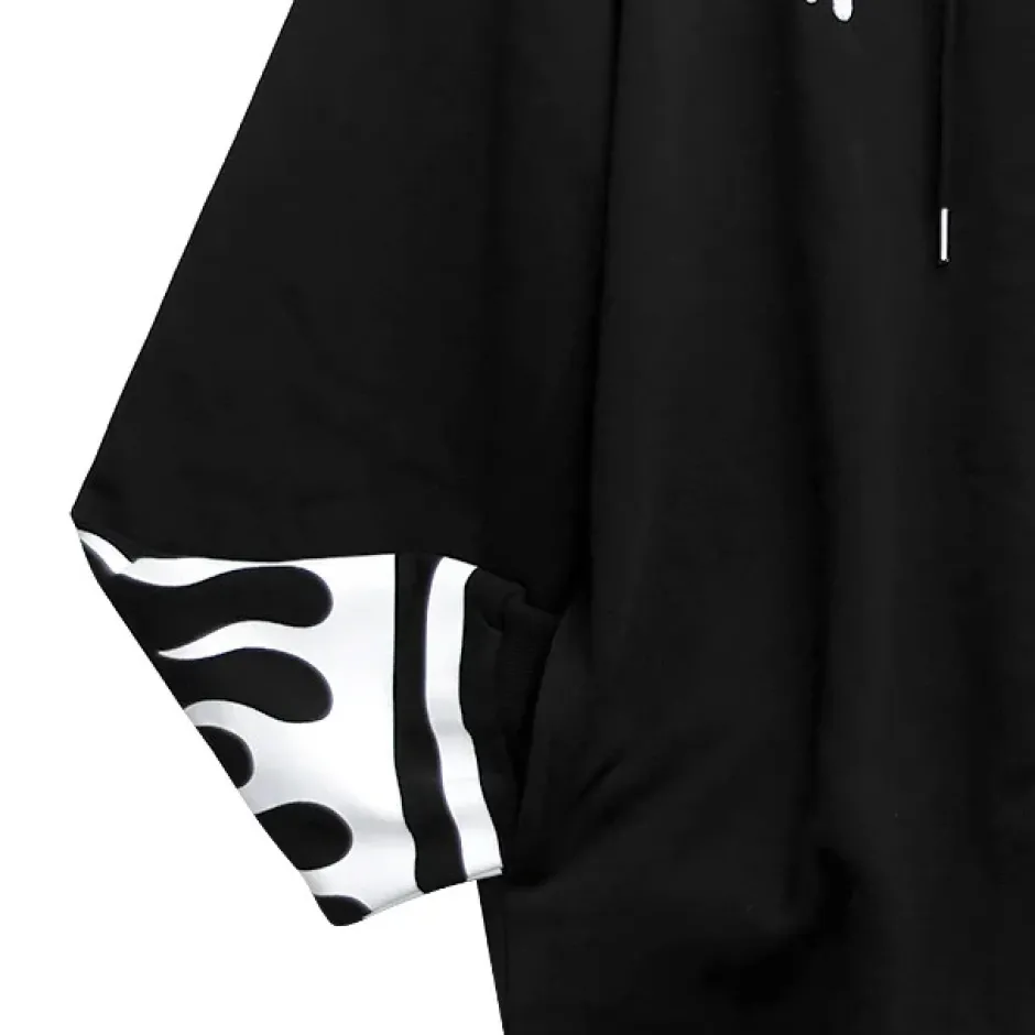 Jackets & Hoodies>LISTEN FLAVOR Tiger and Fire Horn Pad Zip Hoodie