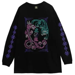 Tops>LISTEN FLAVOR Tiger Dragon China Long Sleeve T-Shirt