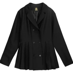 Jackets & Hoodies>LISTEN FLAVOR Trenchcoat-Style Pleated Jacket