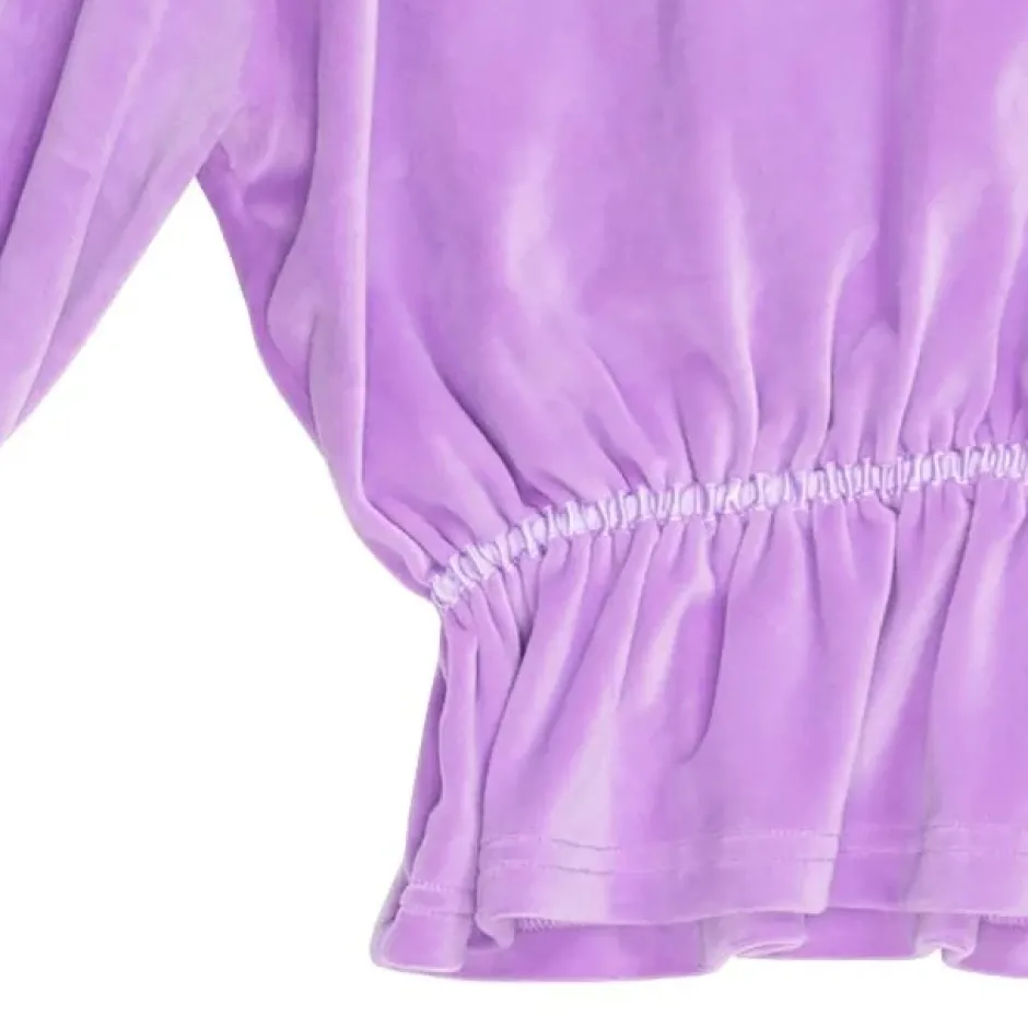LISTEN FLAVOR Triple Heart Velour Short Hoodie Clearance