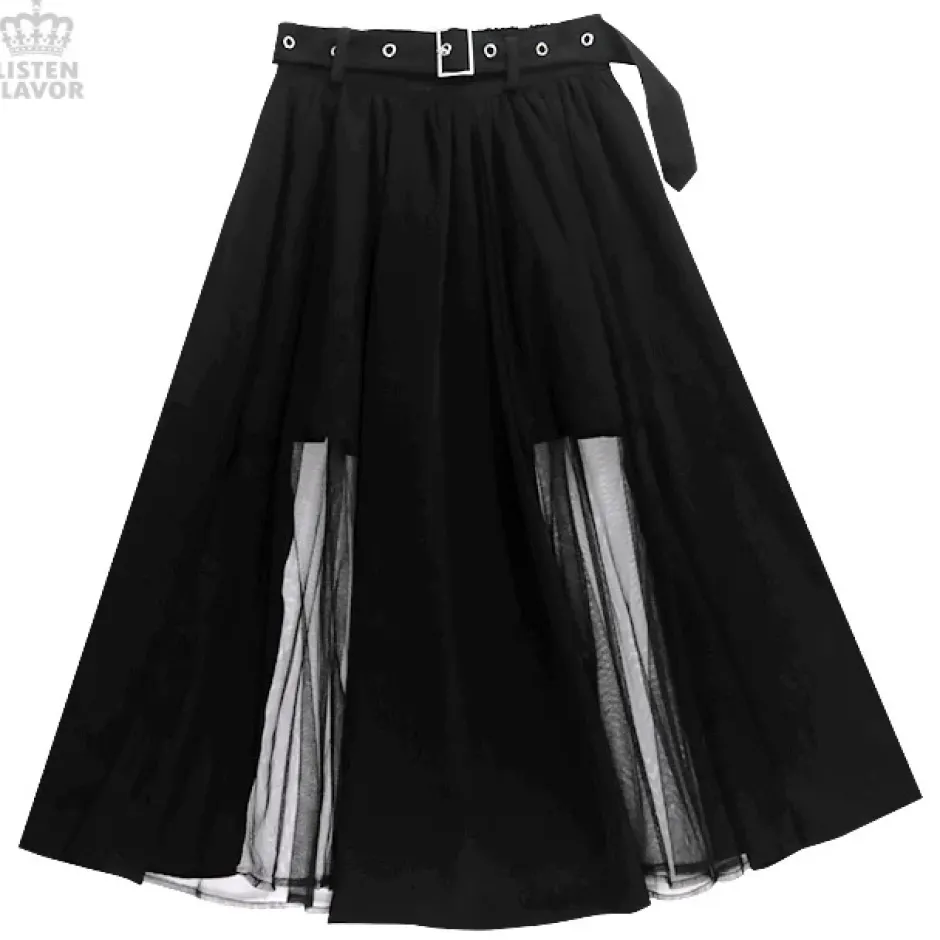 Bottoms>LISTEN FLAVOR Tulle Layered Long Skirt
