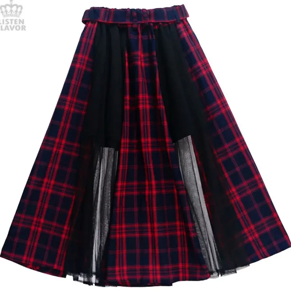 Bottoms>LISTEN FLAVOR Tulle Layered Long Skirt