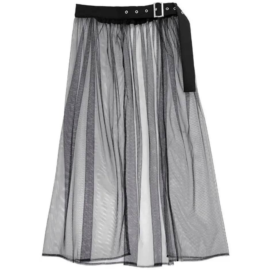 LISTEN FLAVOR Tulle Layered Pleated Skirt Outlet