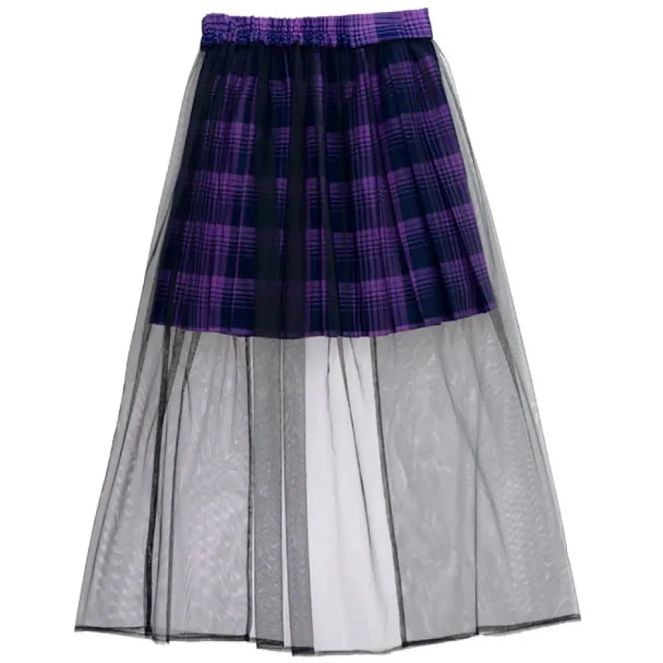 LISTEN FLAVOR Tulle Layered Pleated Skirt Outlet