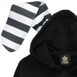 LISTEN FLAVOR Usamimi Stripe Layered Style Hoodie Outlet