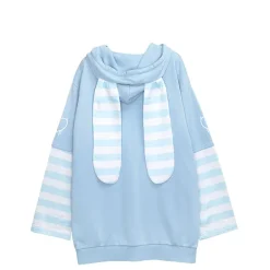 LISTEN FLAVOR Usamimi Stripe Layered Style Hoodie Outlet