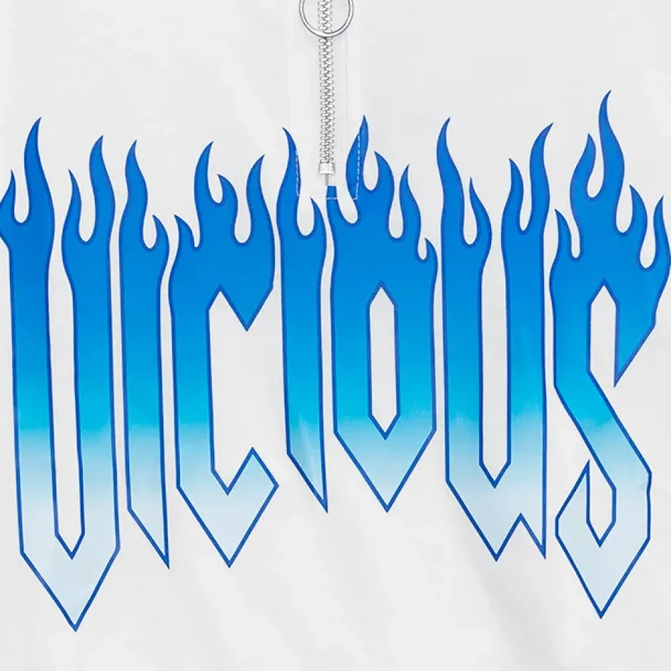 LISTEN FLAVOR Vicious Fire Eyelet Sleeve Short Top Online