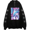 LISTEN FLAVOR x A.YAMI Half Zip Hoodie Black Sale