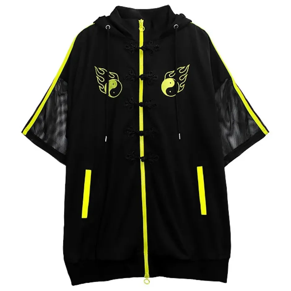 Jackets & Hoodies>LISTEN FLAVOR Yin-Yang China Mesh Jersey Hoodie
