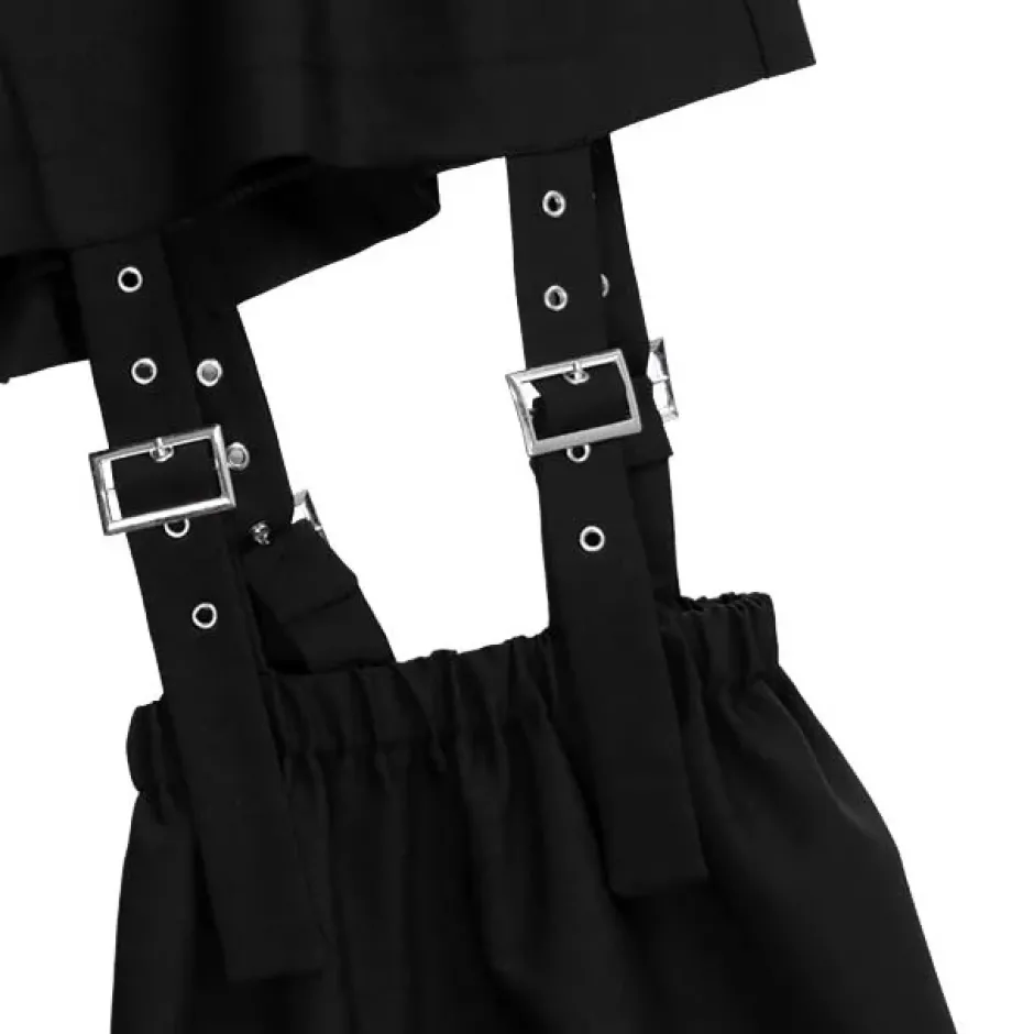 Bottoms>LISTEN FLAVOR Zettai Ryoiki Black Detachable Pants