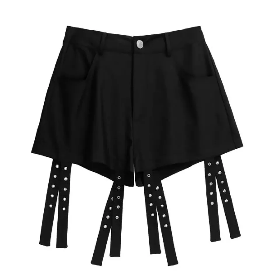 Bottoms>LISTEN FLAVOR Zettai Ryoiki Black Detachable Pants