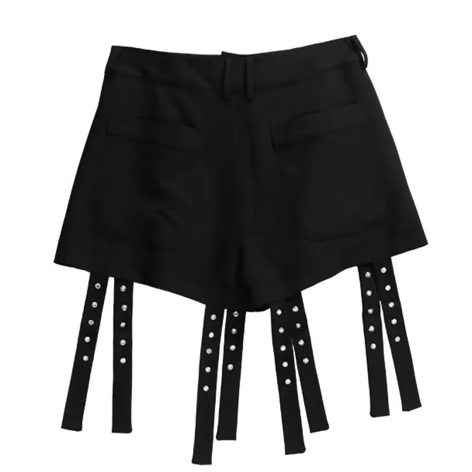 Bottoms>LISTEN FLAVOR Zettai Ryoiki Black Detachable Pants