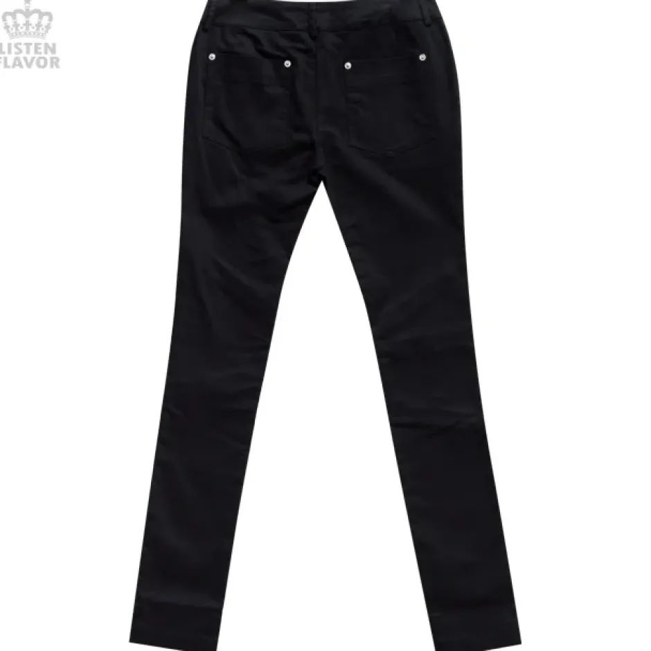 Bottoms>LISTEN FLAVOR Zip Detail Black Skinny Pants