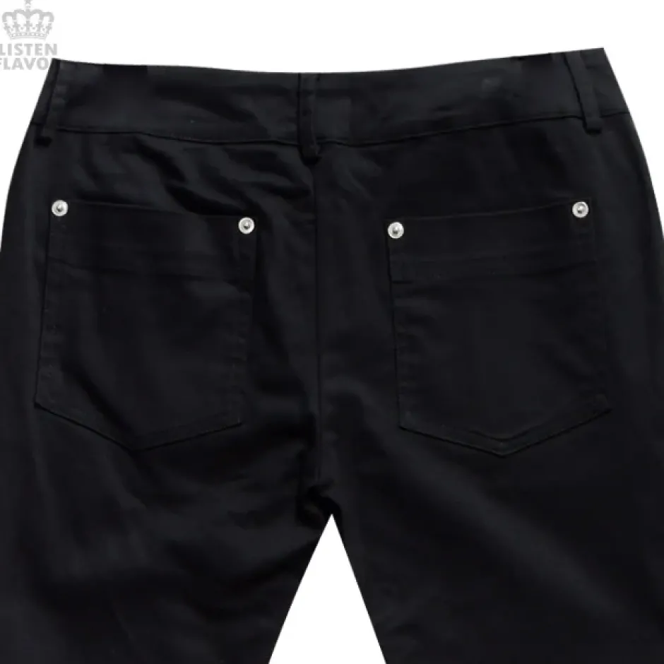 Bottoms>LISTEN FLAVOR Zip Detail Black Skinny Pants